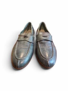 Maledetti Women's Iridescent Teal Penny Loafers